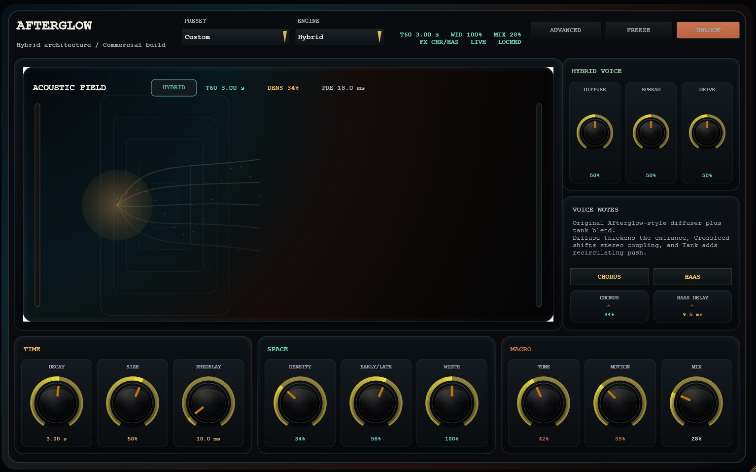 Afterglow hybrid reverb plugin interface